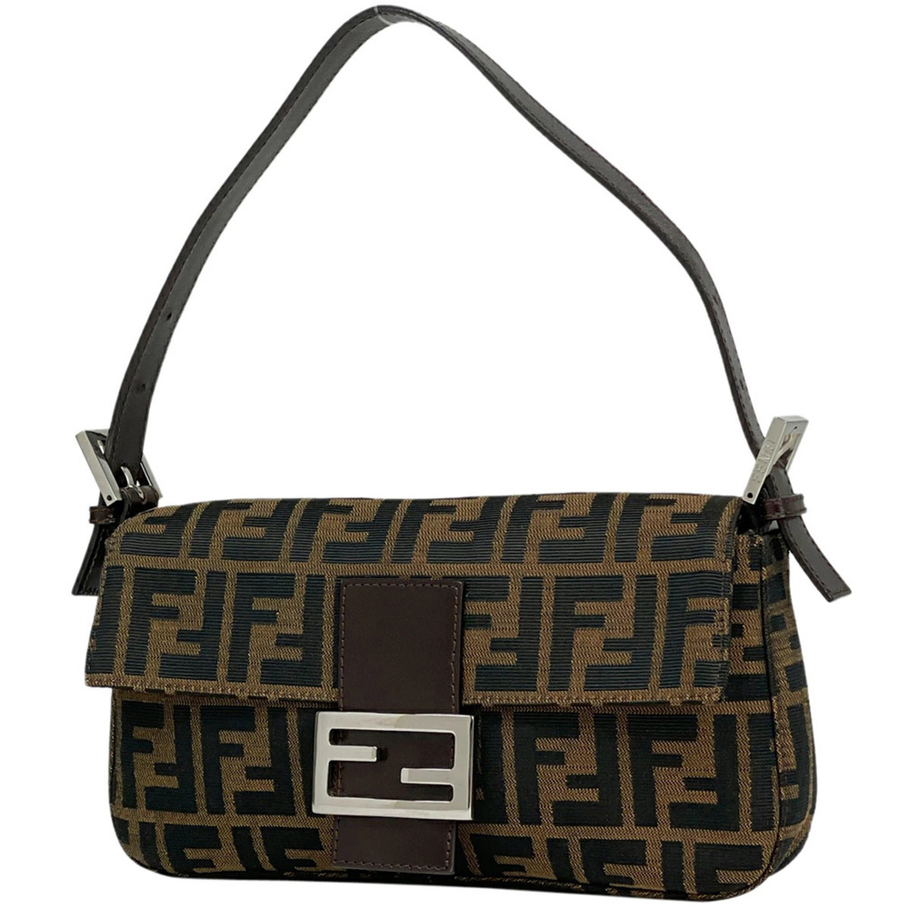 Fendi Zucca Mamma Bucket Shoulder Bag canvas brown